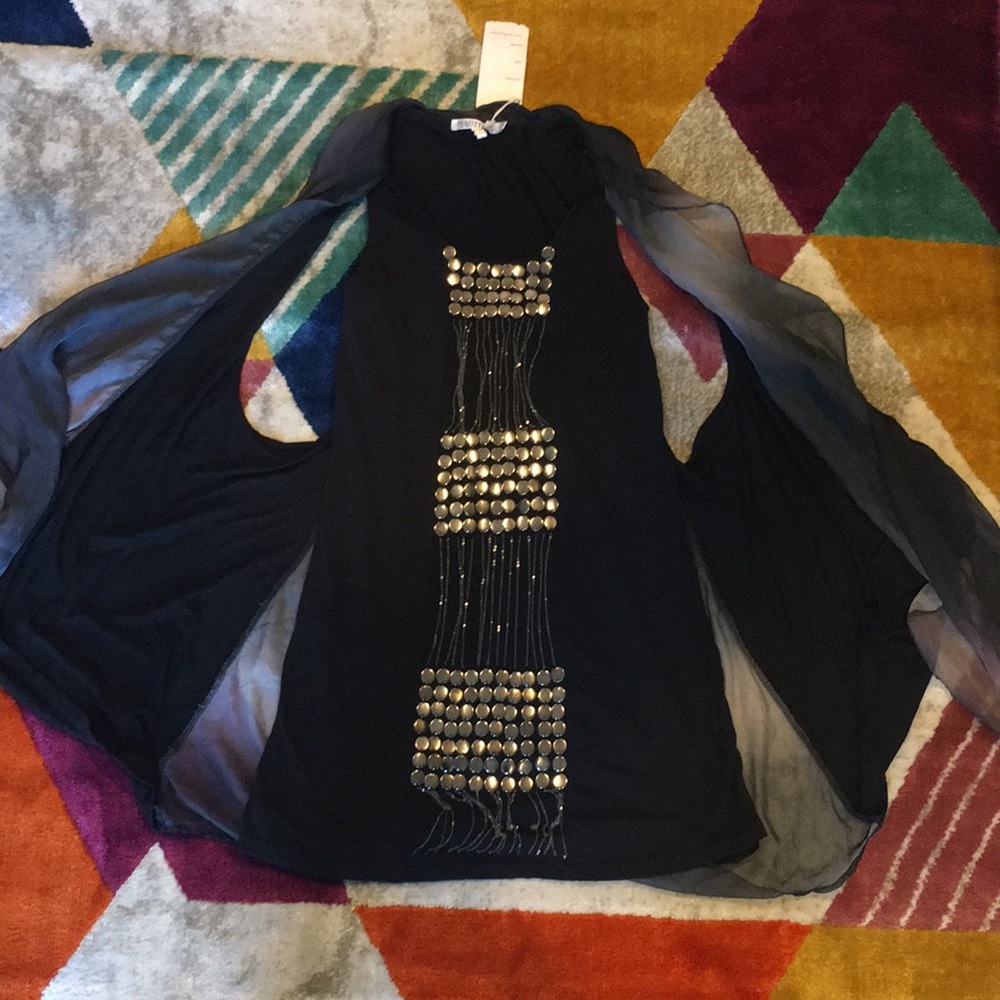 Monoreno Dress With Sequence And Attached Vest - image 2